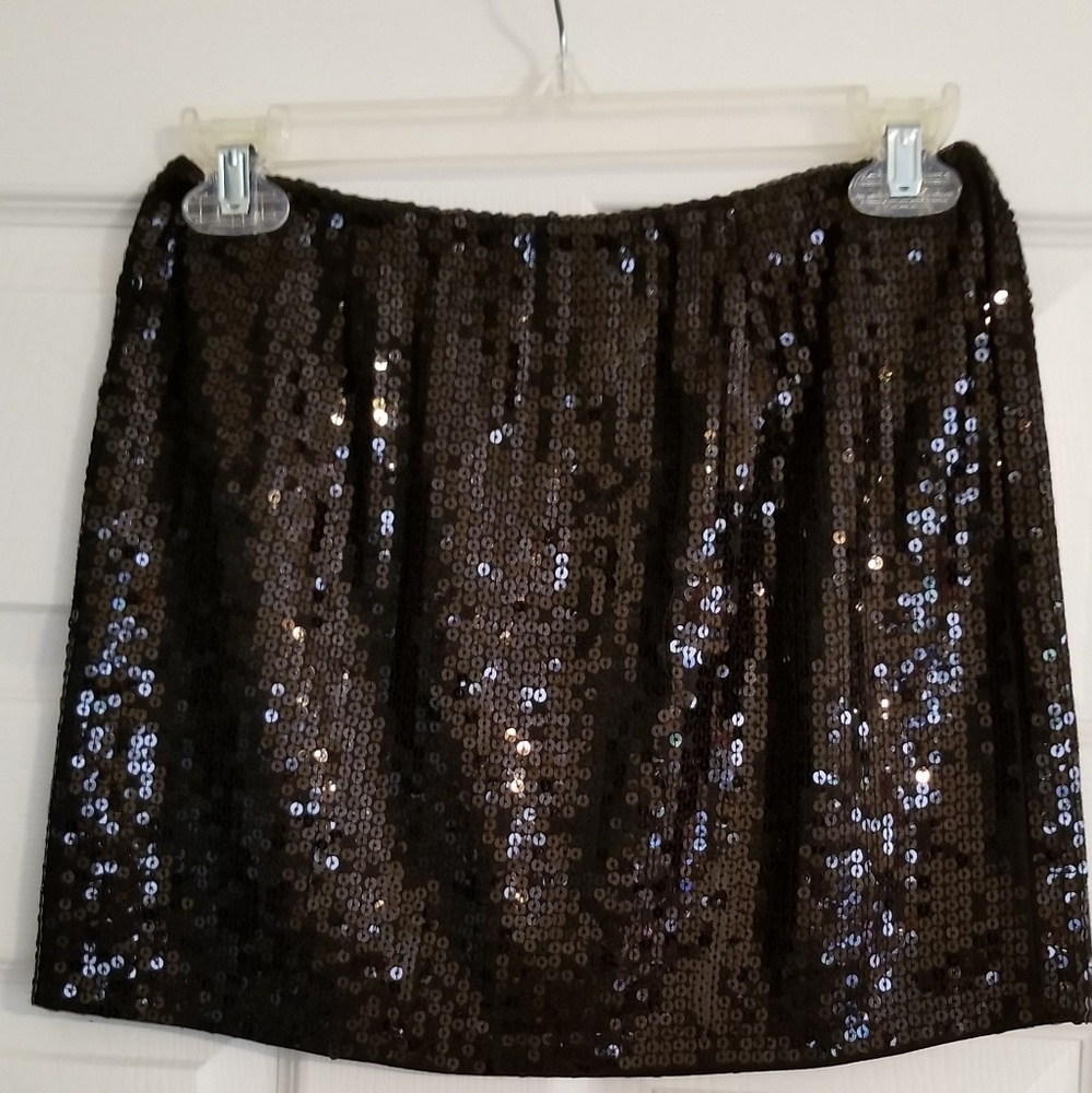 Envy Me black sequin mini skirt small
